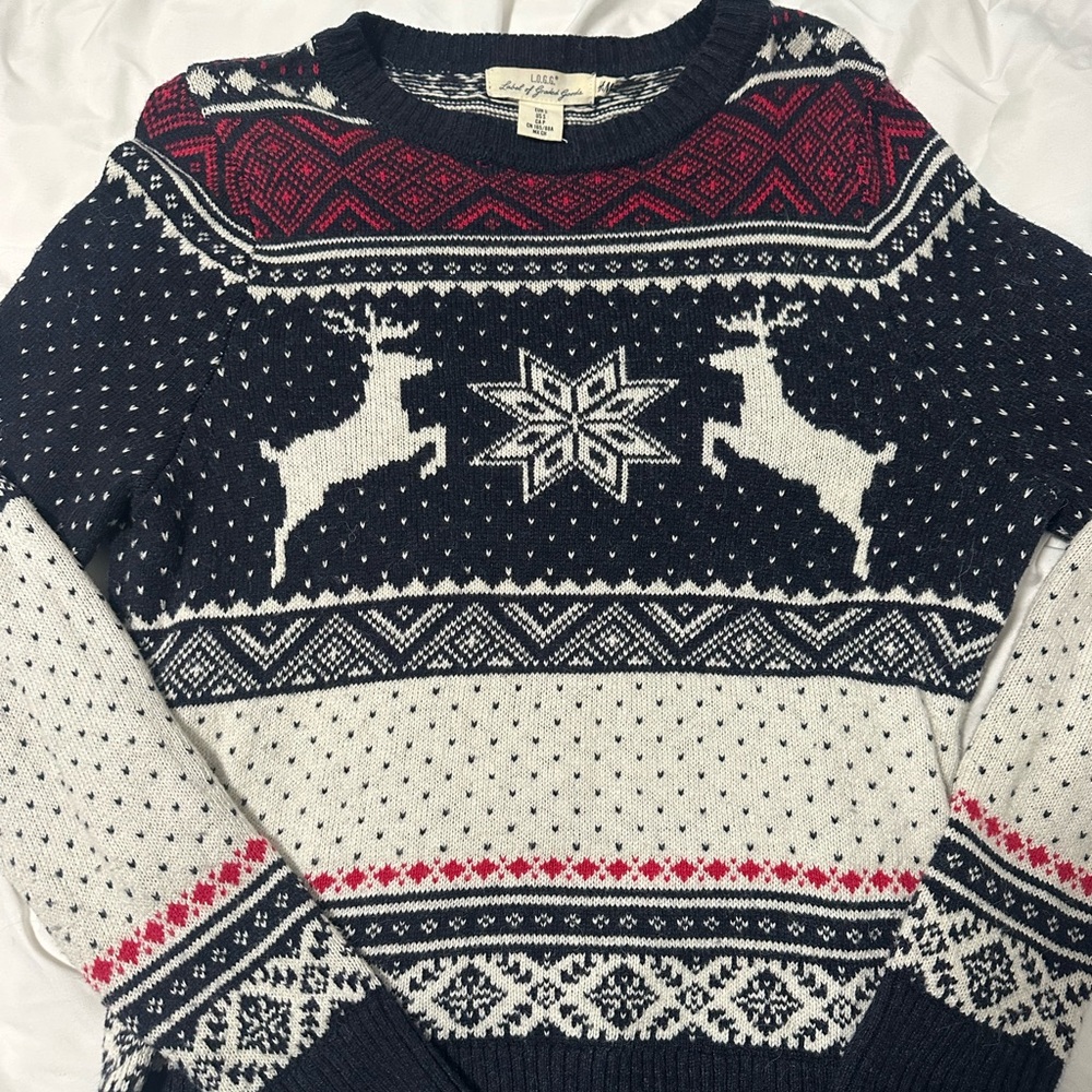 Navy and White Fair Isle Sweater